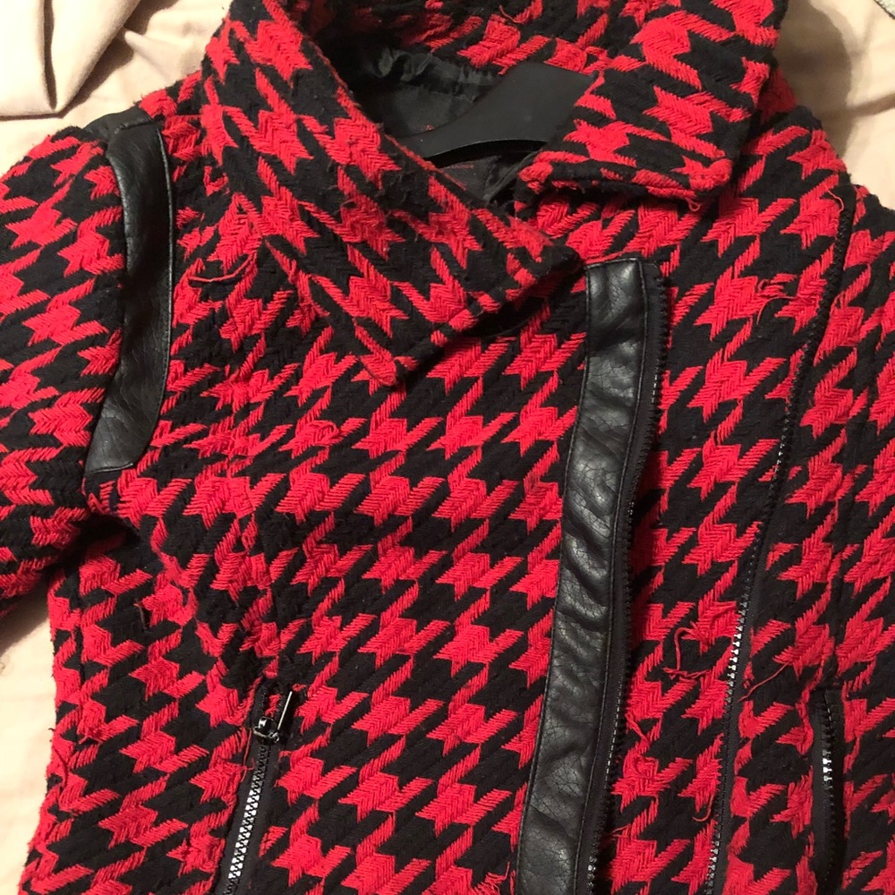 Houndstooth Black and Red Jacket
